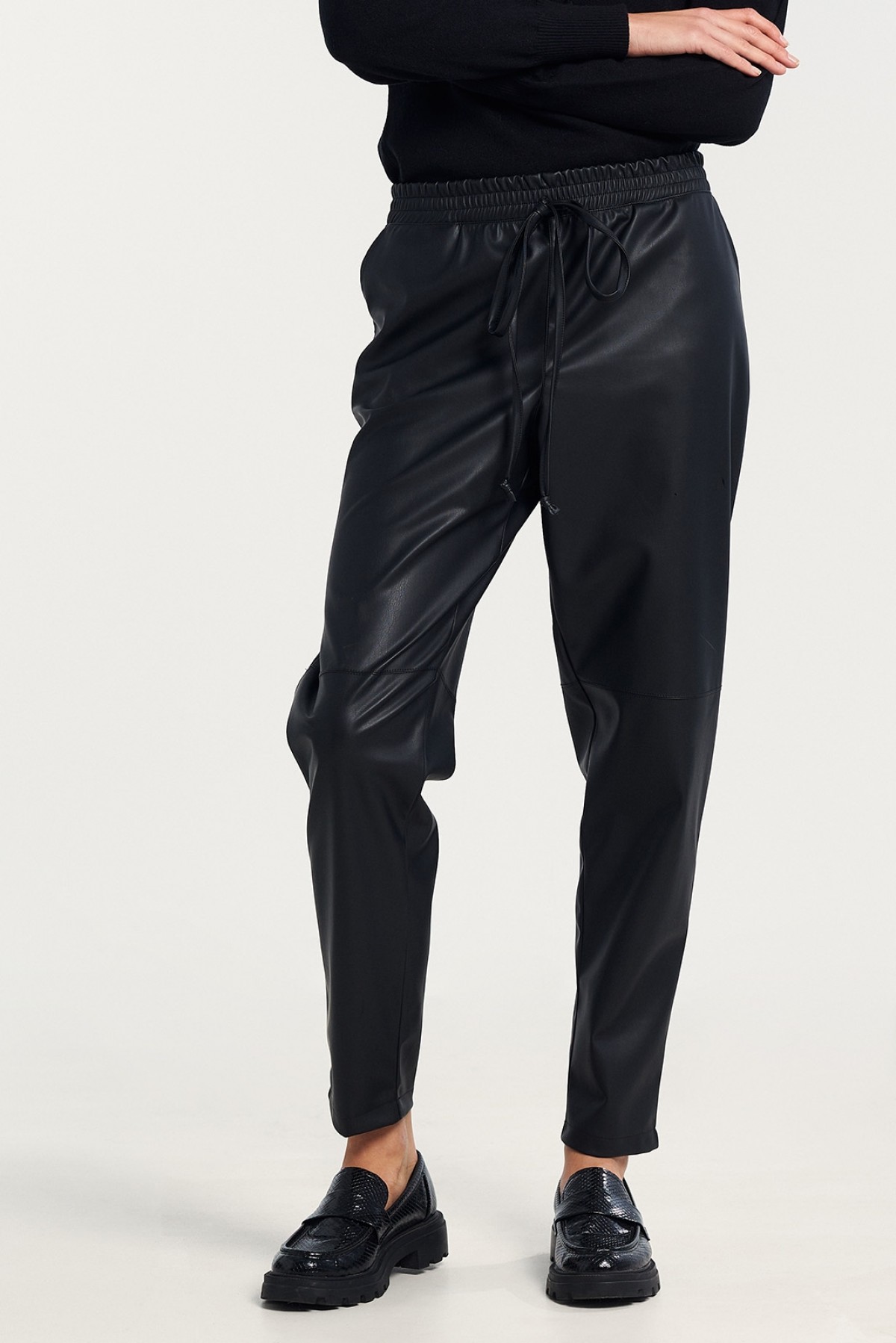 ECO LEATHER TROUSERS IN BLACK