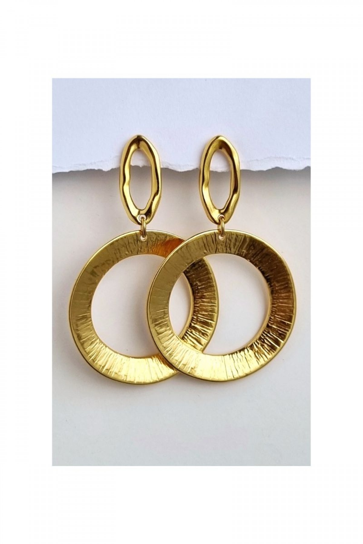 GOLD PLATED CIRCLE EARRINGS by Eve Kay