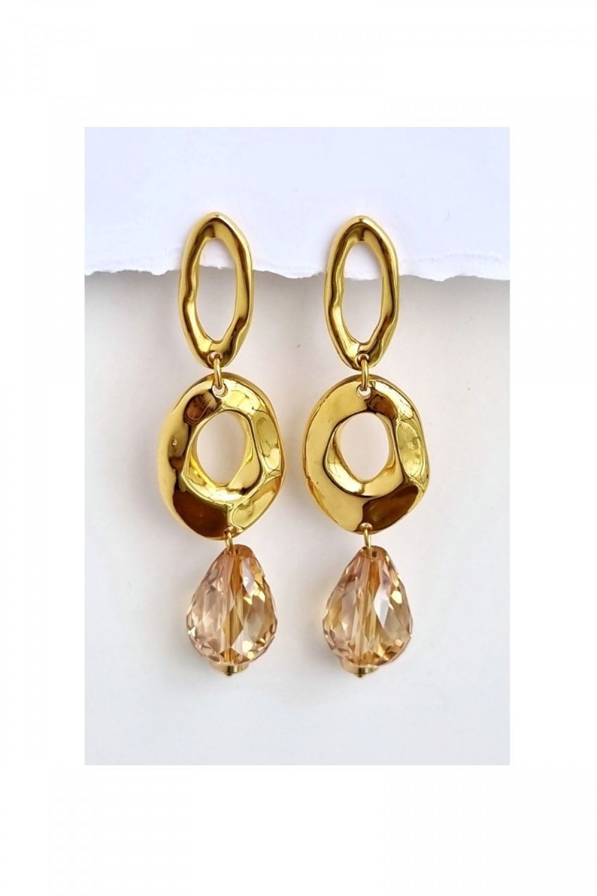 GOLD PLATED EARRINGS WITH CRYSTALS by Eve Kay