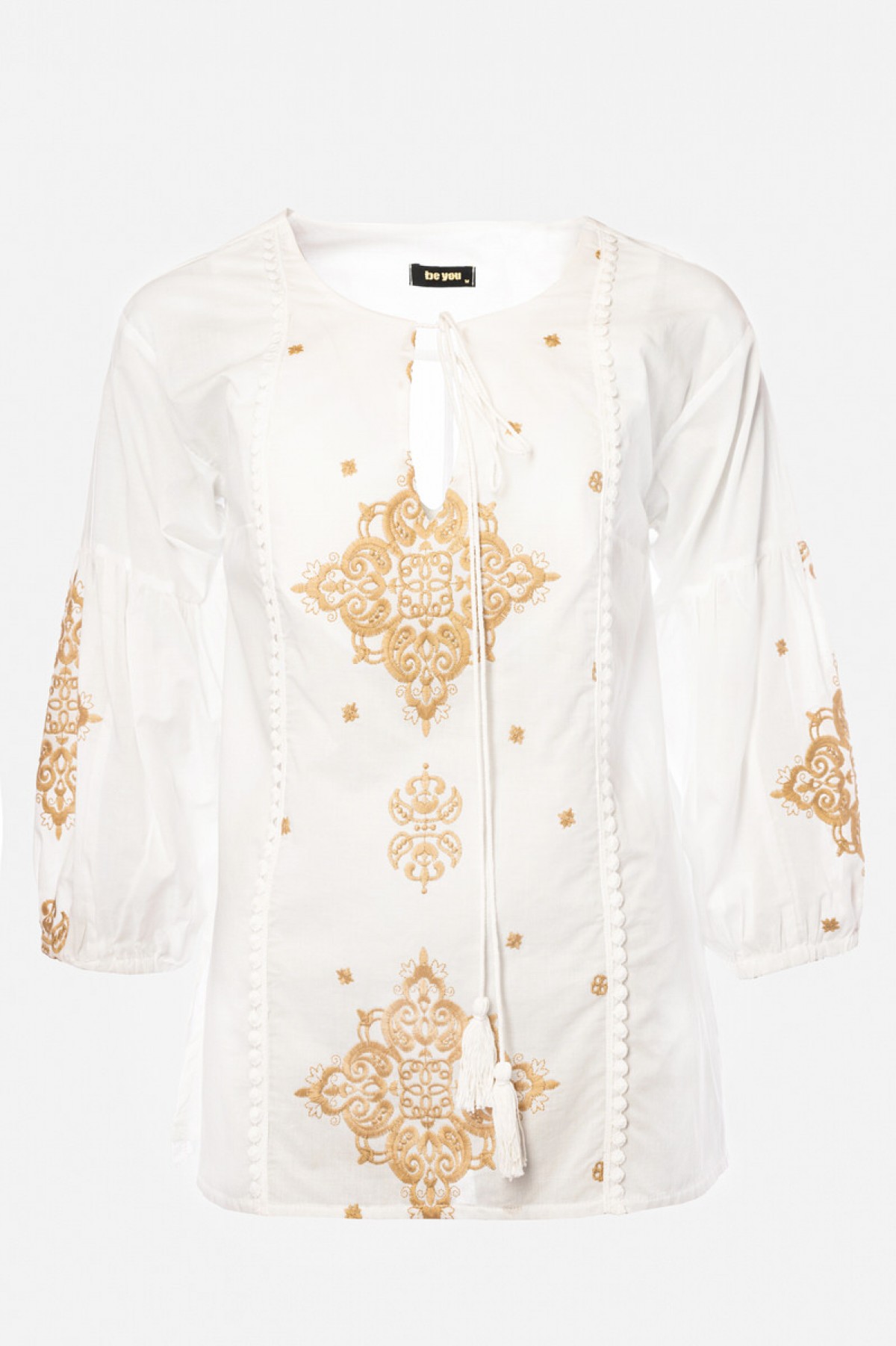 LONG EMBROIDERED SHIRT TOP