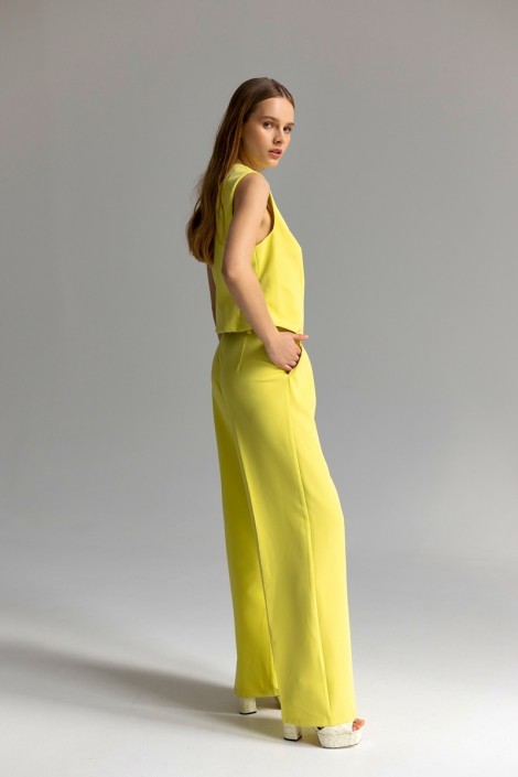 WIDE LEG TROUSERS LIME