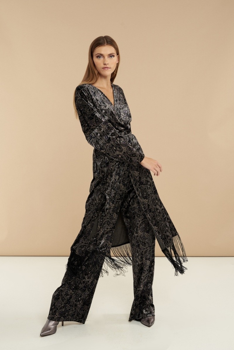Be You Velvet Paisley Trousers - Trousers - Clothing